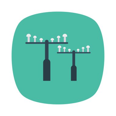 elektrik direkleri düz simgesi beyaz arka plan, vektör, illüstrasyon izole