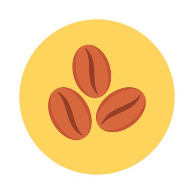 kahve çekirdekleri düz simgesi, vektör, illüstrasyon