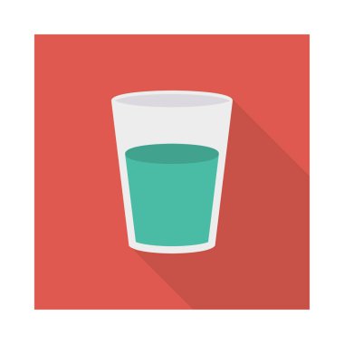 soda düz simgesi, vektör, illüstrasyon ile cam