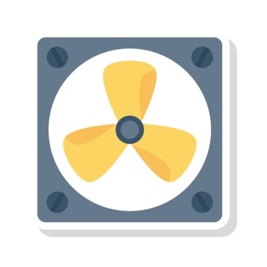 fan düz simgesi beyaz arka plan, vektör, illüstrasyon izole üfleme