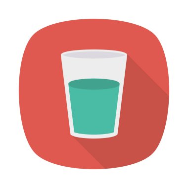 soda düz simgesi, vektör, illüstrasyon ile cam