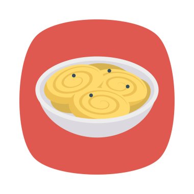 erişte yemek vektör çizim kase 