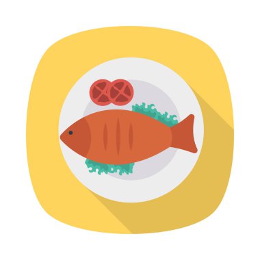 balık deniz ürünleri tabağı vektör çizim 