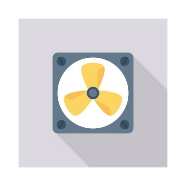 fan düz simgesi beyaz arka plan, vektör, illüstrasyon izole üfleme