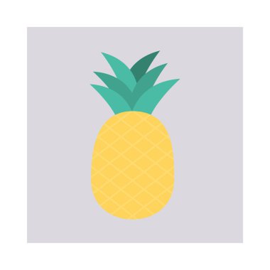 ananas meyve düz simgesi, vektör, illüstrasyon