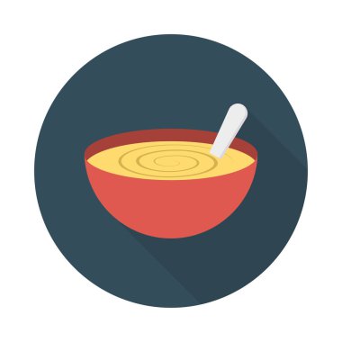 çorba kase kaşık vektör çizim 