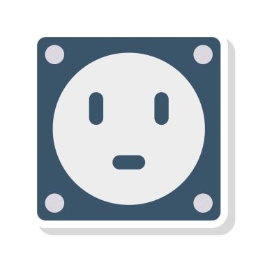 soket düz simgesi, vektör, illüstrasyon