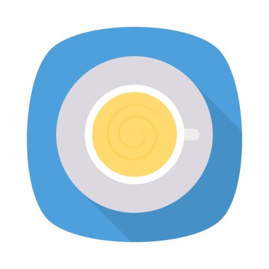 Kahve Kupası düz simgesi, vektör, illüstrasyon