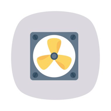 fan düz simgesi beyaz arka plan, vektör, illüstrasyon izole üfleme