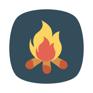 kamp ateşi yanık alev vektör çizim 