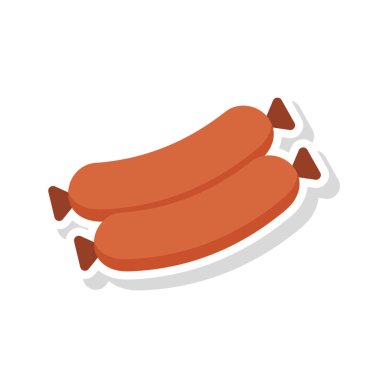 sosis yemek yemek vektör çizim 