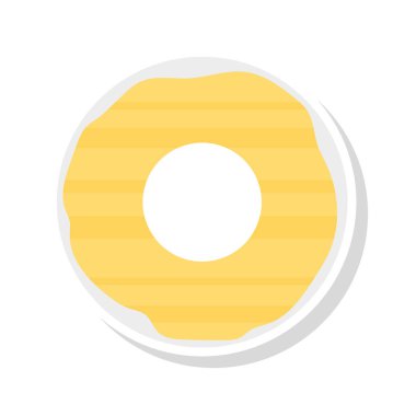 tatlı çörek düz simgesi, vektör, illüstrasyon