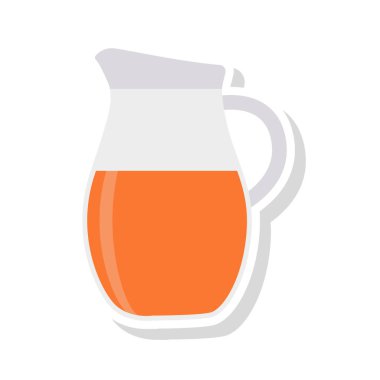 sürahi suyu düz simgesi, vektör, illüstrasyon