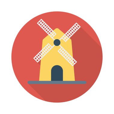yel değirmeni düz simgesi, vektör, illüstrasyon