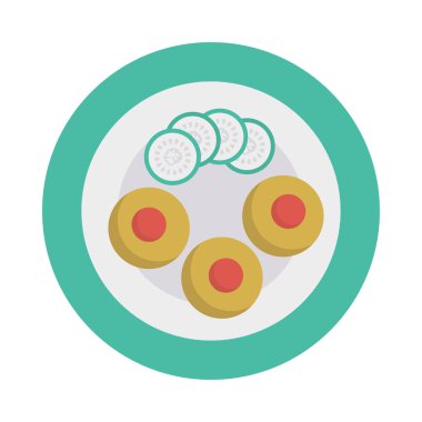 yemek yiyecek tabak vektör çizim 