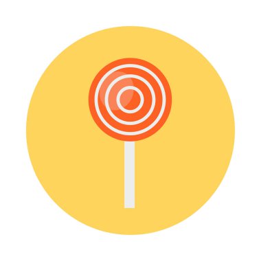 lolipop şeker düz simgesi, vektör, illüstrasyon