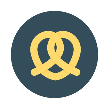 tatlı tuzlu kraker düz simgesi, vektör, illüstrasyon