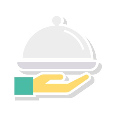 çanak garson servis vektör çizim 