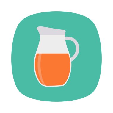 sürahi suyu düz simgesi, vektör, illüstrasyon