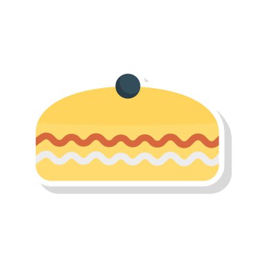 tatlı kek düz simgesi, vektör, illüstrasyon