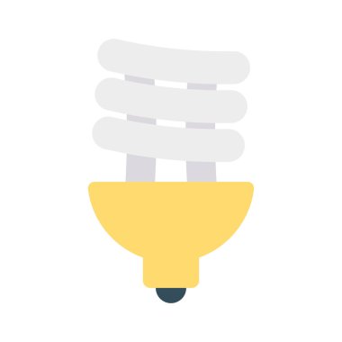 enerji tasarruflu ampul düz simgesi, vektör, illüstrasyon