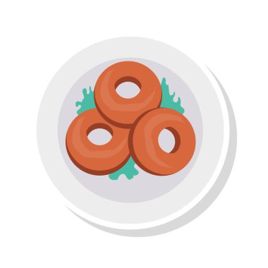 tatlı çörek düz simgesi, vektör, illüstrasyon