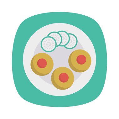 yemek yiyecek tabak vektör çizim 