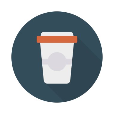 Kahve Kupası düz simgesi, vektör, illüstrasyon