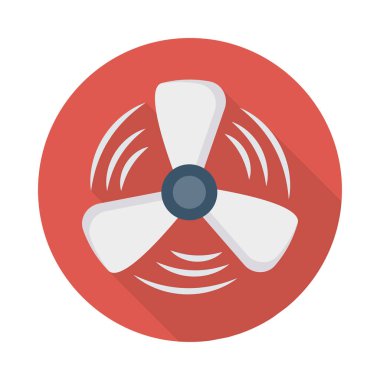 fan düz simgesi beyaz arka plan, vektör, illüstrasyon izole üfleme