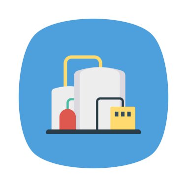 Gaz tesisi fabrika enerji vektör çizim 