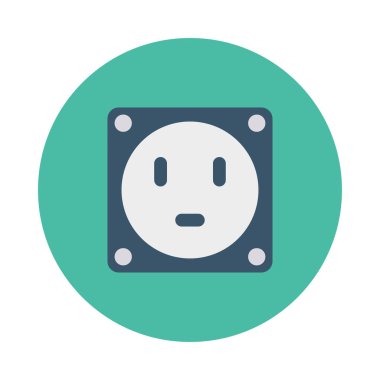 soket düz simgesi, vektör, illüstrasyon