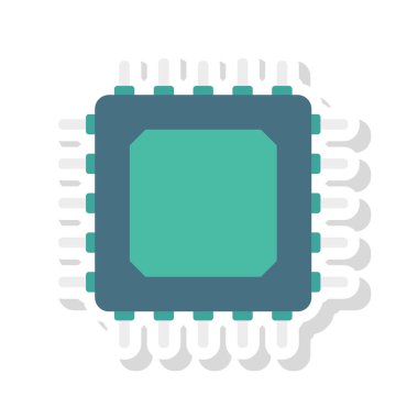 CPU işlemci devre vektör çizim 