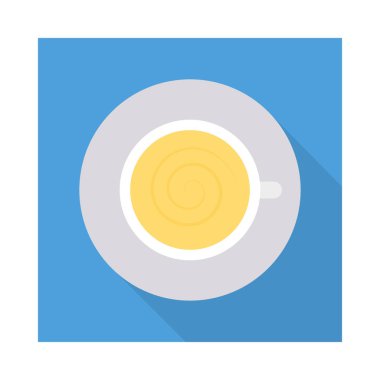 Kahve Kupası düz simgesi, vektör, illüstrasyon