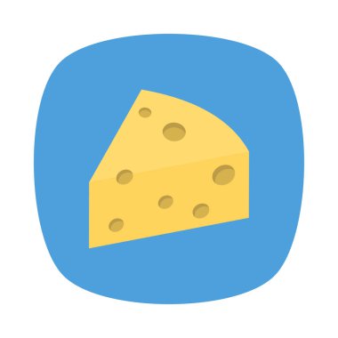 dilim peynir düz simgesi, vektör, illüstrasyon 