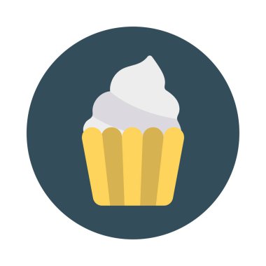 tatlı çöreğim düz simgesi, vektör, illüstrasyon 