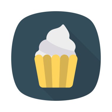 tatlı çöreğim düz simgesi, vektör, illüstrasyon 