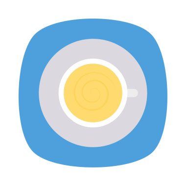 Kahve Kupası düz simgesi, vektör, illüstrasyon