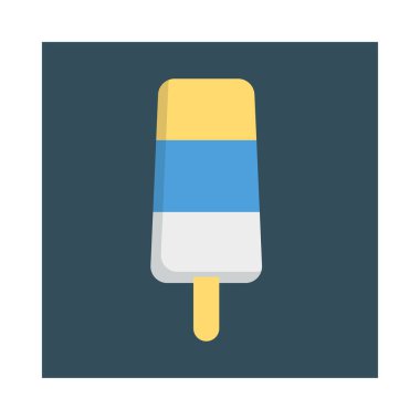 tatlı dondurma düz simgesi, vektör, illüstrasyon 