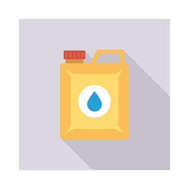 bidon benzin düz simgesi, vektör, illüstrasyon