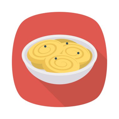 erişte yemek vektör çizim kase 