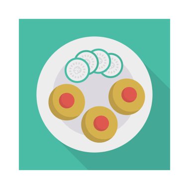 yemek yiyecek tabak vektör çizim 