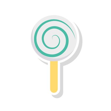 lolipop şeker düz simgesi, vektör, illüstrasyon