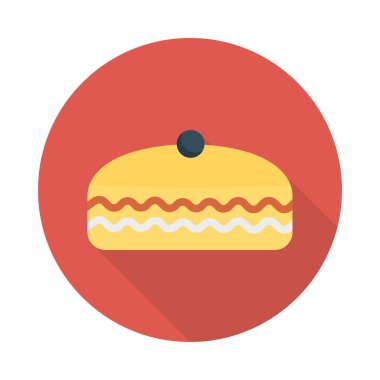 tatlı kek düz simgesi, vektör, illüstrasyon