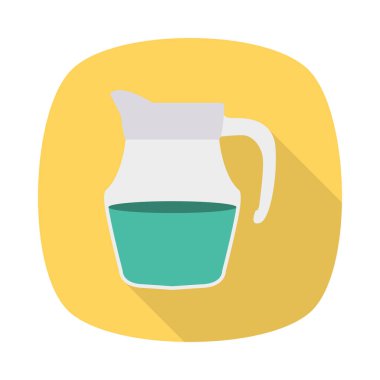 sürahi suyu düz simgesi, vektör, illüstrasyon