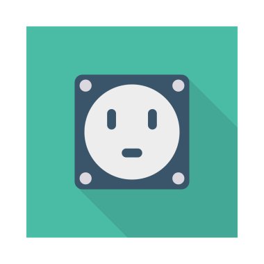 soket düz simgesi, vektör, illüstrasyon