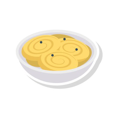 erişte yemek vektör çizim kase 