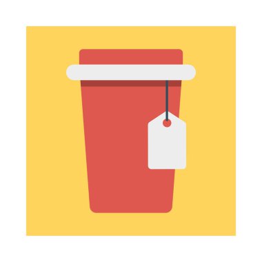 çay çay poşeti etiketi vektör çizim 