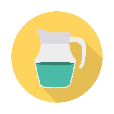 sürahi suyu düz simgesi, vektör, illüstrasyon