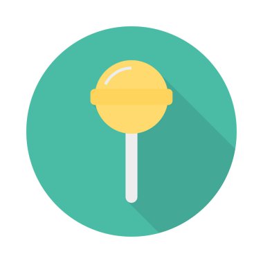 tatlı lolipop düz simgesi, vektör, illüstrasyon