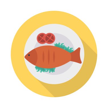 balık deniz ürünleri tabağı vektör çizim 